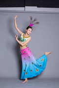 23儿童傣族演出服女少数民族孔雀CF舞蹈服装R鱼尾裙成人弹力舞台