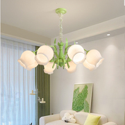 法式田园客厅吊灯现代简约奶油风餐厅灯创意绿色儿童卧室吸顶灯具