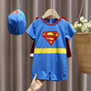 男童超人泳衣中小童，短袖速干可爱游泳衣2022ins宝宝，连体泳装