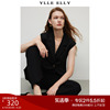 ylleelly纯色西装马甲2024春夏宽松中长款一粒扣无袖外套女