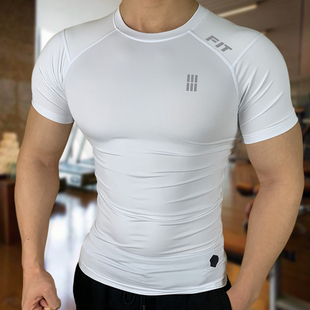 健身服男夏季跑步速干衣吸湿排汗透气训练T恤弹力紧身衣运动短袖