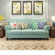 菲玛仕美式布艺沙发，科技布小户型简约地中海沙发，轻奢乳胶棉麻沙发