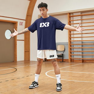 3x3美式篮球训练服短袖速干衣，网眼夏季投篮服健身运动t恤上衣男款