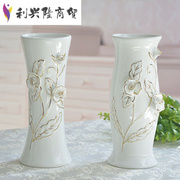 优?质白色陶瓷花瓶，假花插花摆件客厅玄关仿真花，器欧式花盆装饰摆