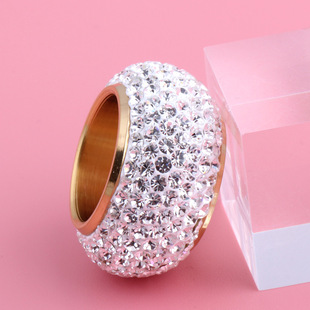 瑞铂朗速卖通 满钻奢华大戒指 不锈钢欧美夸张戒指 经典