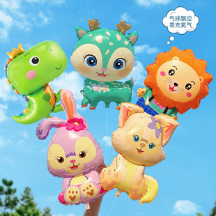 动物造型飘空铝膜气球儿童宝宝婴儿绑腿卡通玩具充氦气球飞天