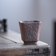 手工粗陶主人茶杯陶瓷，创意复古单个功夫，小茶碗个人家用品茗杯茶盏