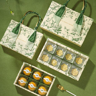 冰皮月饼包装盒礼盒高档手提装绿豆糕盒打包盒曲奇饼干蛋黄酥盒子