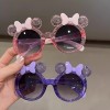 可爱儿童水晶蝴蝶结时尚拍照墨镜甜美女童造型眼镜女孩防晒太阳镜