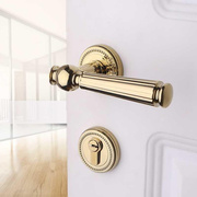 美式铜锁金色轻奢南瓜球形锁室内纯铜房门锁法式卫生间静音浴