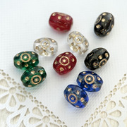 捷克珠玻璃珠椭圆陨石圈珠1个diy手工饰品材料，散珠配件串珠法绣