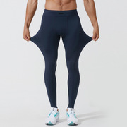 男士速干跑步健身裤弹力紧身压缩运动裤背后拉链手机口袋打底长裤