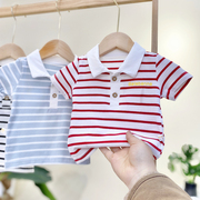 男宝宝纯棉polo衫婴童装，短袖翻领夏1-3岁幼儿，中小童保罗衫儿童t恤