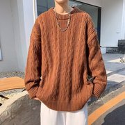 毛衣男宽松慵懒风秋冬针织衫，外套麻花高级感日系潮流圆领加厚上衣