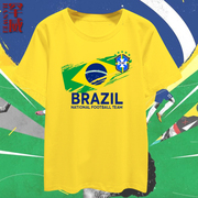 巴西队桑巴军团美洲杯内马尔足球迷，队服短袖t恤衫男女半袖球衣服
