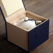 盒单杯玉器主人杯古董盒子包装盒收纳盒正方形盒子蓝色礼盒