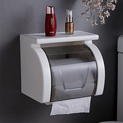 免打孔厕所纸巾架卫生间纸巾盒，吸盘卷纸桶防水卷纸盒浴室置物架