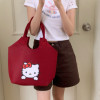 可爱卡通猫咪单肩包毛毡包少女手提袋便携外出购物袋环保袋大容量