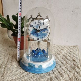 库存处理欧式钟表玻璃钟罩陶瓷底座台钟北欧复古家居客厅摆件时钟