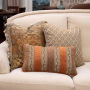 美式皮沙发抱枕靠垫，套复古进口靠枕样板房，拉姆斯咖啡色套装组合