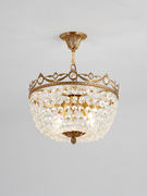 欧式全铜水晶吸顶灯卧室，奢华客厅圆形，简欧法式led复古玄关灯具