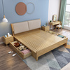 北欧现代实木高箱储物床1.2米日式简约双人主卧软靠2米大婚床
