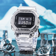 卡西欧小方块冰韧二代透明男女运动复古手表dw-5600sk-1ske-7