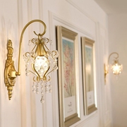 法式客厅电视背景墙水晶壁灯走廊过道灯欧式创意卧室床头镜前灯b