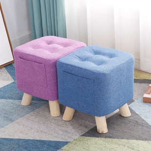 布艺小凳子创意时尚沙发，凳客厅方凳茶几凳，矮凳椅子实木小板凳家用