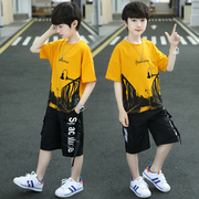 童装男童夏装套装2023洋气中大童洋帅气短袖韩版时髦潮童衣服