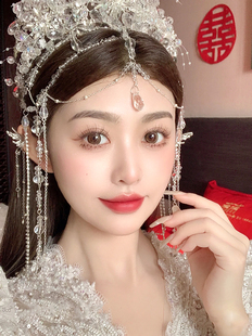 韩式超仙美水晶串珠，流苏发箍仙美额饰，新娘结婚头饰品2023