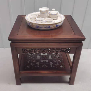 四方形小方桌实木边桌沙边几角几客厅小茶几中式花架鱼缸架奇石桌