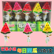 芒果小迪每日西瓜棒棒糖网红创意，硬糖糖果可爱卡通高颜值零食盒装