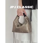 jpjclassic新中式饺子包女清冷感气质包单肩斜挎小包包链条包软皮