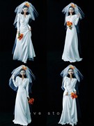 新娘主婚纱长款多层蓬蓬纱结婚化妆造型旅拍头纱硬纱简约白色头饰
