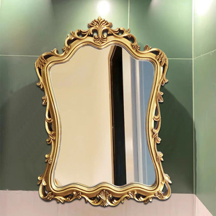欧式复古卫浴镜美式浴室镜，壁挂镜子卫生间墙面雕花，轻奢梳妆装饰镜
