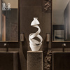 酒店样板间会所大厅过道抽象雕塑艺术品摆件创意木雕玄关软装定制