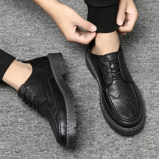 夏季黑色皮鞋男韩版潮流英伦商务，正装休闲百搭青年，伴郎工作西装鞋