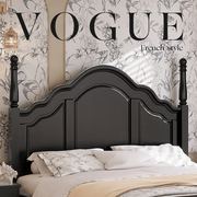 复古美式实木床黑色1.5m1.8m双人床，现代简约中古风轻奢法式床婚床