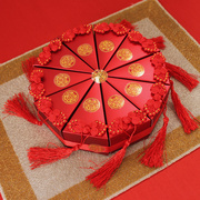 婚礼用品中式红色中国风三角蛋糕喜糖盒子创意个性婚礼盒子纸盒子