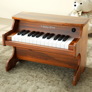 happytime儿童木质小钢琴宝宝，迷你乐器启蒙可弹奏玩具3岁生日礼物