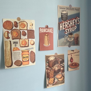 蛋糕美食ins复古小海报布置拍照壁纸背景墙面卡片卧室装饰墙贴画