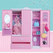 女孩公主别墅房间玩具套装，古装屋子洋娃娃衣服，衣橱收纳衣柜家具