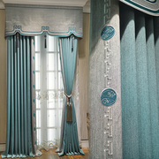 现代简约高档客厅遮光窗帘轻奢大气，新中式卧室飘窗纯色定制窗帘布