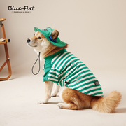 blueport狗狗衣服春夏季时尚，拼接条纹t恤宠物，服装犬猫通用海魂衫