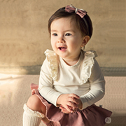 Y142韩国进口宝宝淑女长袖上衣 棉T恤 婴幼儿打底衣服 春秋季童装