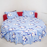 圆床四件套卡通纯棉叮当猫机器猫，花边床裙尺寸定制被套枕套