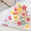 网红小清新春日蛋糕装饰彩色，小花花朵摆件韩式ins生日蛋糕装扮