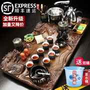 牛仁2023陶瓷功夫茶具套装家用一体实木茶盘全自动烧水壶茶台