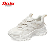 Bata老爹鞋女春季商场厚底增高运动休闲单鞋女生鞋子WPT22AM2